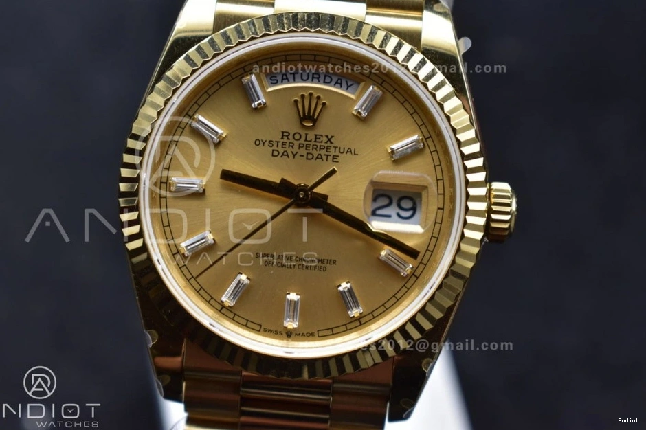 904L Weight) Diamond QF YG vr3255 with V5 Stick President 36 Best Steel Dial Gold DayDate on Bracelet Edition (Gain 0516